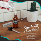 Nevlers Glass Dropper Bottle 1 Oz 100 Pack | 1oz Amber Glass Dropper Bottles with Funnels, Brushes, Labels, Markers & Shrink Wrap | Tincture Bottles with Droppers for Oils, Serums, Medicine & More