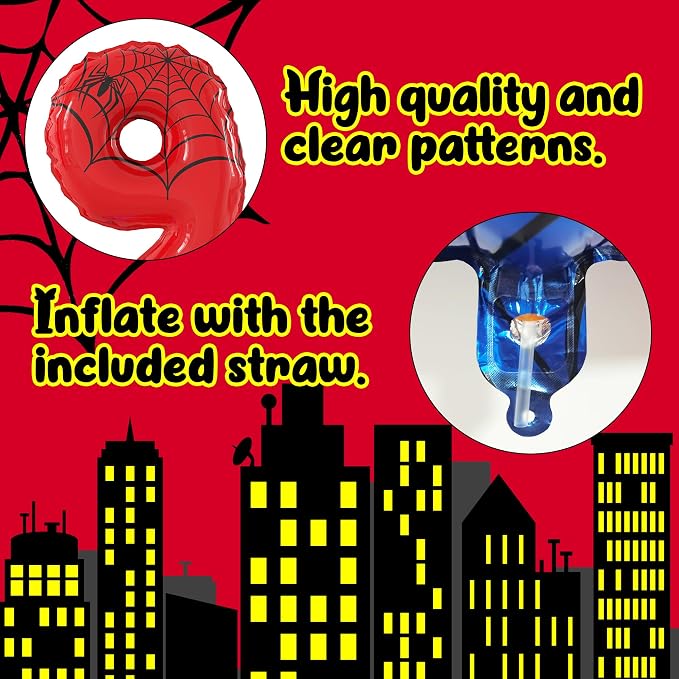 40 Inch Giant Spider Theme Number Foil Balloons - Image 3