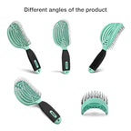 NuWay 4HAIR DoubleC U.S. Patented Double Curved Detangling Brush is Hair Dryer Safe (Mint Green)