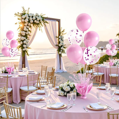 Pink Balloon Table Centerpiece Kit, 4 Sets Pink Balloon Stands - Image 7
