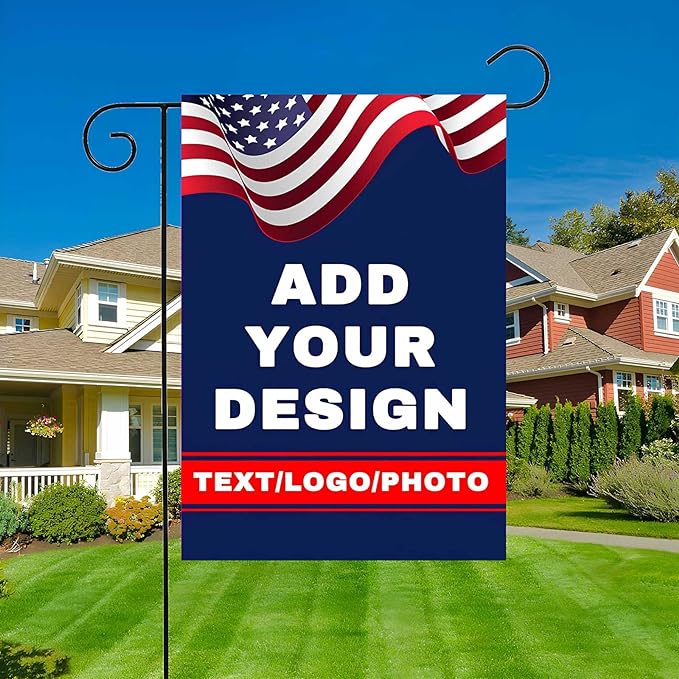 Custom Garden Flag Personalized Double Side Flags | Add Your Image Text Logo by AIUSAAMZ