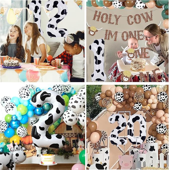 Cow Print Number Balloons, Large Foil Number 8 Balloon 40 Inch Cow Balloon - Image 5