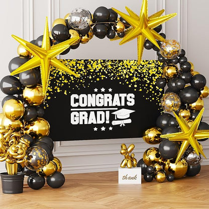 NiHome 237PCS Black and Gold Balloon Set, Includes Metallic, Confetti and - Image 8