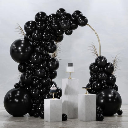 PartyWoo Black Balloons 128pcs Different Sizes of 18 12 10 5 Inch | Balloons by PartyWoo