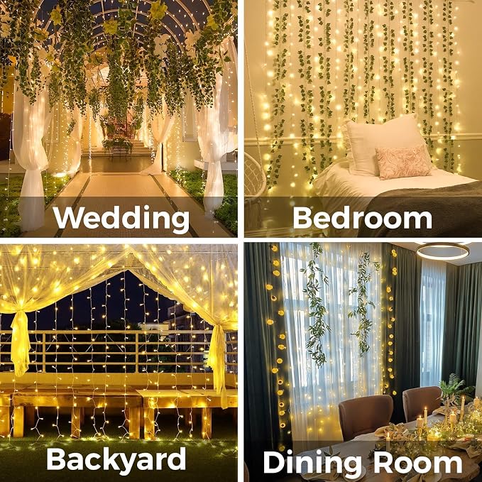 200 LED Curtain Lights Fairy Lights - Image 3