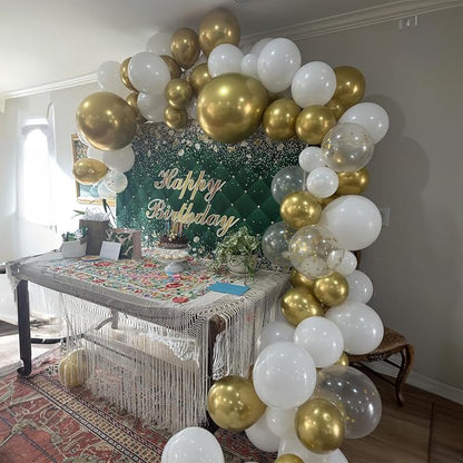 Balloons White and Gold, 60 Packs 12 Inch Metallic Gold Balloons Pearl White - Image 6