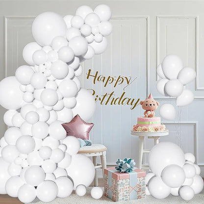 Ouddy Party 129Pcs Matte White Balloons Different Sizes 18 12 10 5 Inch | 6Pcs - Image 5
