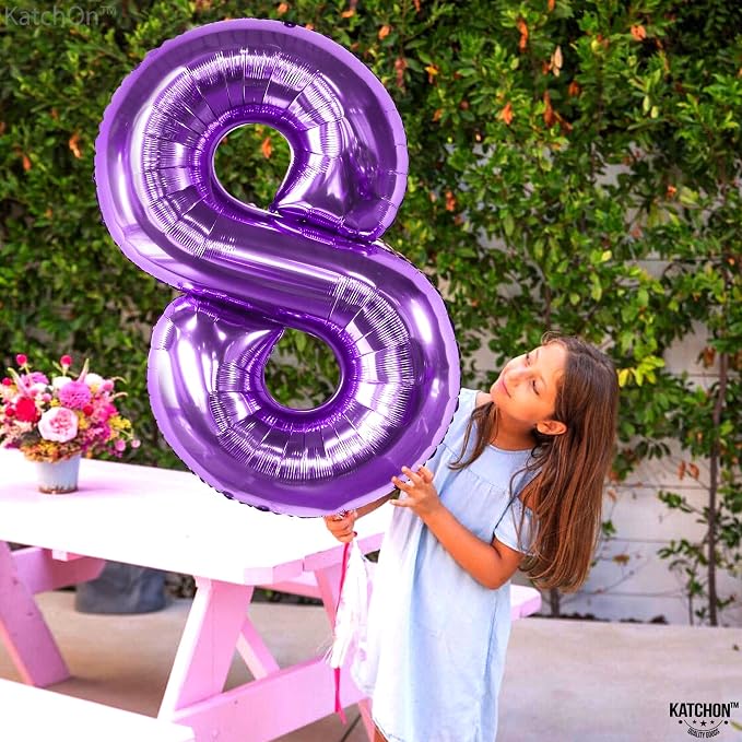 KatchOn Foil Purple 8 Balloon Number - Image 6