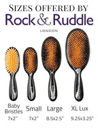 Rock & Ruddle Natural Mixed Boar Bristle Hair Brush for Women and Kids (Small 6.9") - Wet or Dry Hair, Detangling Smoothing Blowdrying - Designed & Made in UK - Butterflies Design