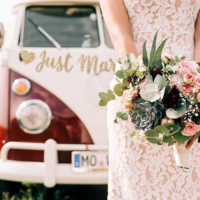 Pre-Strung Just Married Banner - Image 4