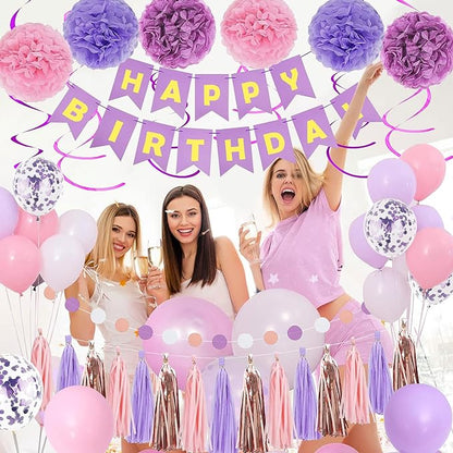 Purple Pink Birthday Party Decorations - Image 3