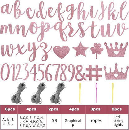 TaoBary 167 Pcs DIY Banner Kit Happy Birthday Glitter Banner Customizable - Image 2