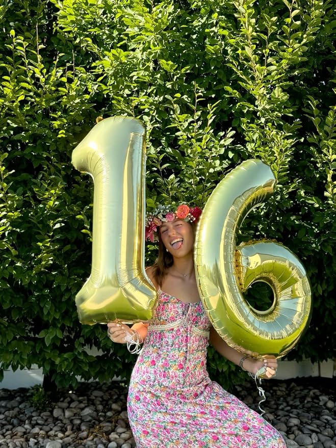 Champagne Gold Number 6 Balloon 40 inch, Balloon numbers party supplies - Image 6