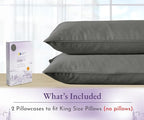 California Design Den King Size Pillows Cases Set of 2-1000 Thread Count Sateen, Soft and Thick 100% Cotton Pillowcases King, Durable - Grey