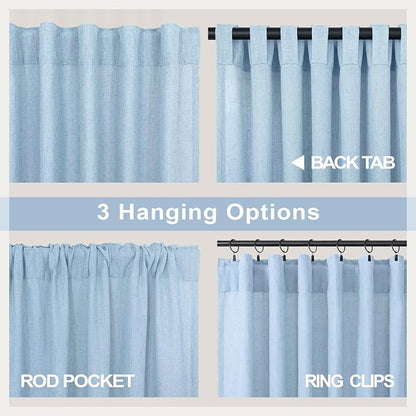Pitalk Light Blue Curtains 84 Inch Length - Image 4