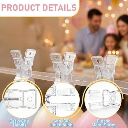 10 Pack Balloon Arch Clips, 3.5 Inch Clear Spring Clamps - Image 4