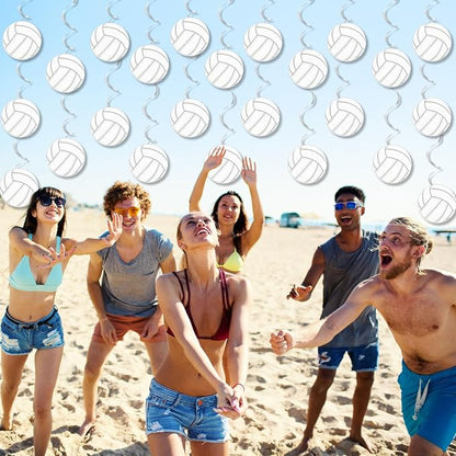 60pcs Volleyball Party Decorations Volleyball Value Foil Swirl Ceiling Hanging - Image 7