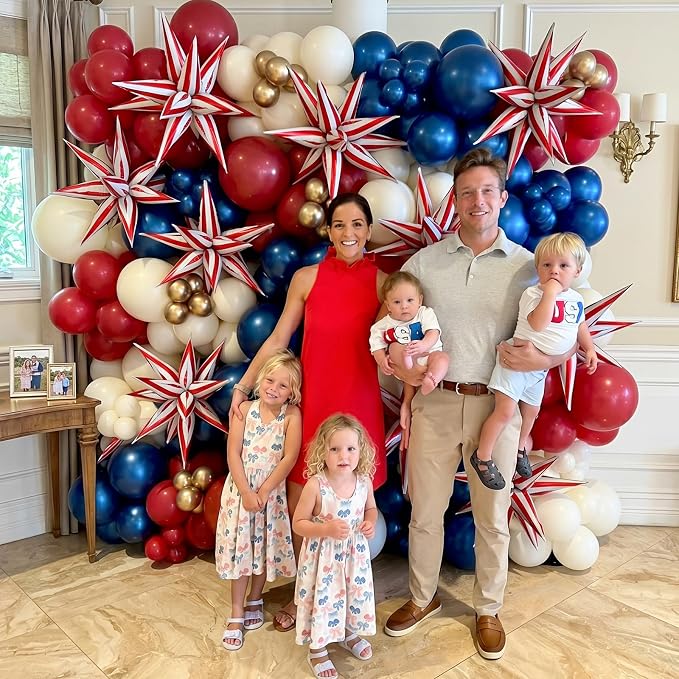 Red White Blue Balloons Arch kit 4th of July Navy Royal Blue Red Sand White - Image 3