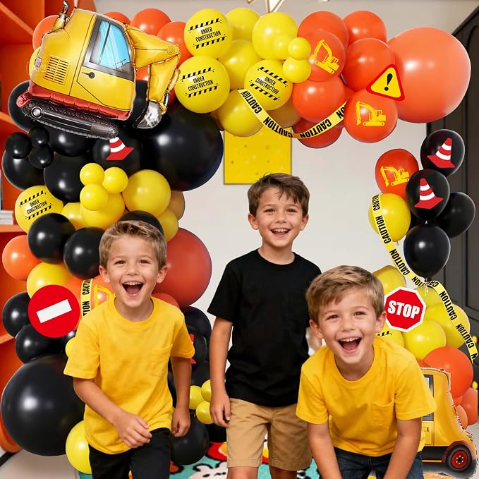 102pcs Construction Birthday Party Decorations Balloon Garland Arch Kit - Image 5