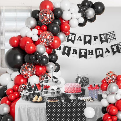 DBKL Red Black and White Balloon Garland Arch Kit - Image 2