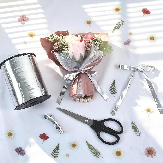 TONIFUL 250 Yards Shiny Silver Curling Ribbon 10mm Wide Balloon String | Silver - Image 5