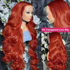 AMIRTY Ginger Wig Human Hair 13X4 HD Transparent Lace Front Wigs Human Hair Pre Plucked with Baby Hair Chestnut Brown #33 Wigs For Women Glueless Wigs Human Hair 20 Inch