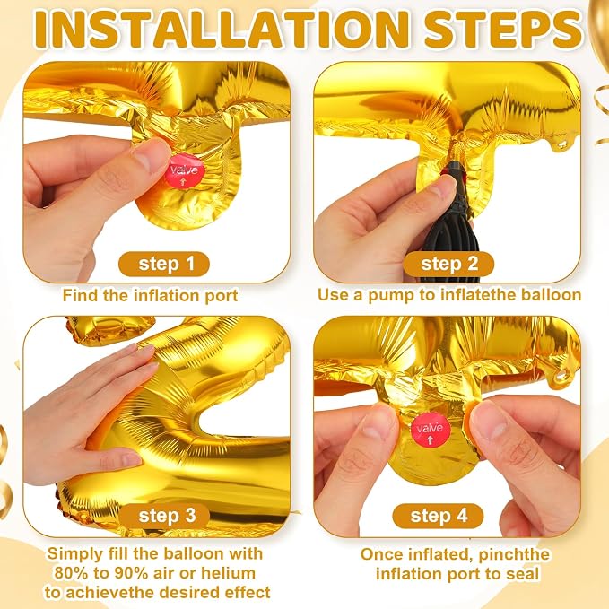 8 Pcs HOCO 2026 Foil Letter Balloons, 16 Inch Gold Alphabet Balloon Banner - Image 6