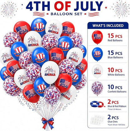 4th of July Balloons Decorations Set Red, Fourth of July Balloons - Image 2