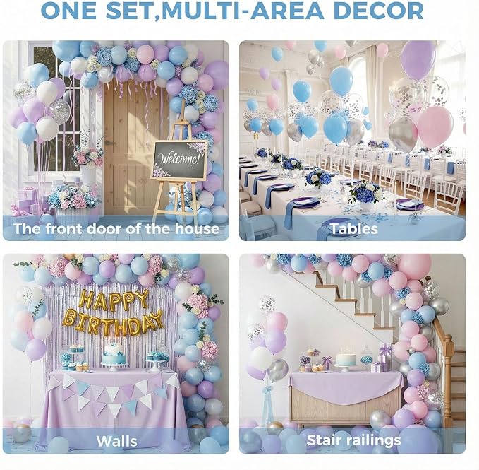 LOVESTOWN 110 PCS Light Blue Balloons, 12 Inch Bright Light Blue Latex | - Image 4