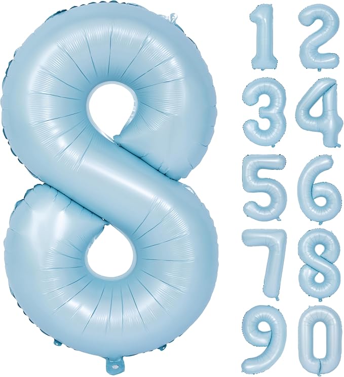40 In Matte Blue Number Balloons Helium Foil Mylar Balloon Party Digital 8 | by Exquisitehighqualitypartydecorationstomeetyoureveryneed%EF%BC%81