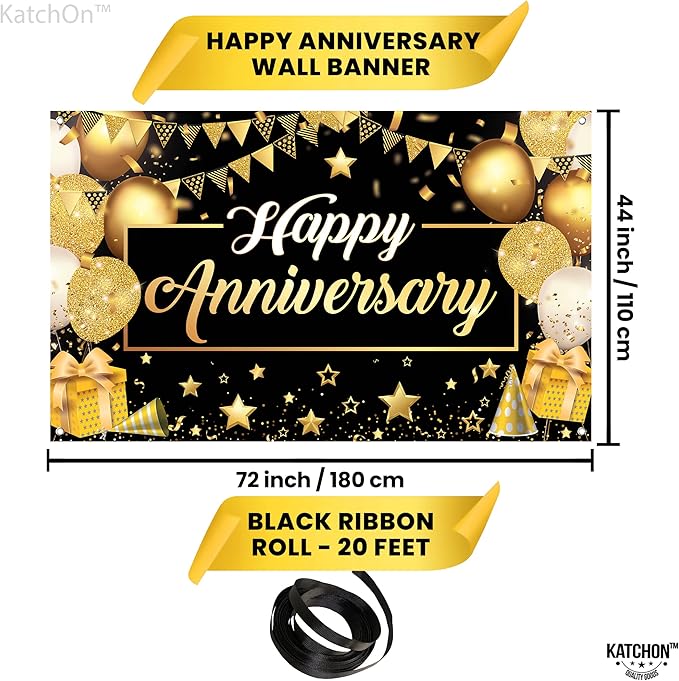 KatchOn Gold Happy Anniversary Banner - Image 2