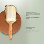 Made in Germany - SHASH Paddle Hair Brush for Hair Extensions, Thick And Curly Hair - Detangler With Long Pins & Rubber Cushion - Helps Detangle Knots, Eliminate Frizz, Reduce Pulling & Snagging