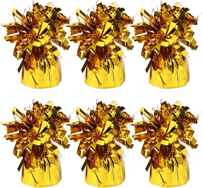 6 Pack Gold Balloon Weights Metallic Holder Anchors Balloon Holder Weights by Unknown