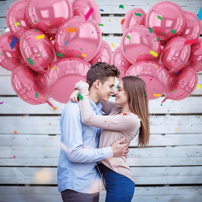 20PCS 18 Inch Round Foil Balloon, Light Pink Round Shape Foil Aluminum Balloons - Image 6