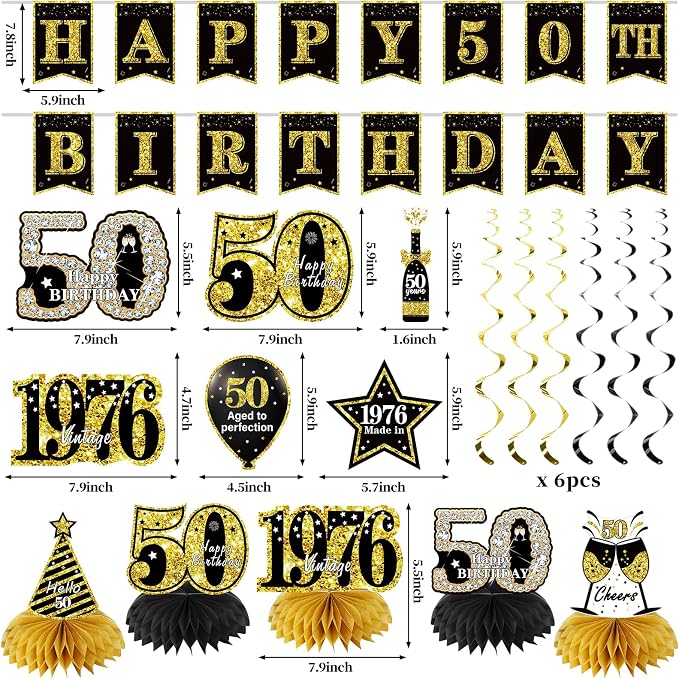 Zirtorei 50th Birthday Decorations - Image 2