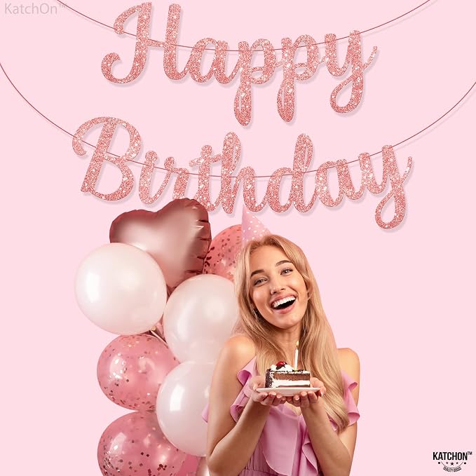 KatchOn Glitter Cursive Happy Birthday Banner 10 Ft, Birthday Decorations | - Image 6