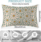 Satin Pillowcase 1 Pack-Boho Daisy Flowers Floral Groovy Retro Silky Pillow Cover for Hair and Skin,King Size 20x36 Inch Soft Cooling Printed Pillow Cases with Hidden Zipper,Gifts for Women Men