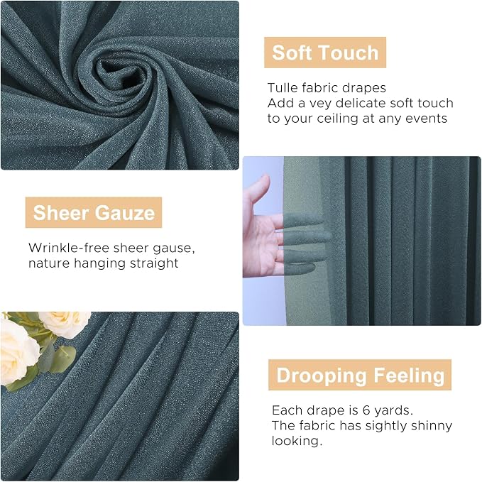 Wedding Arch Draping Fabric Backdrop Drapes 2 Panels, Arch Drapery Backdrop - Image 3