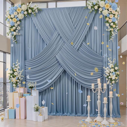 12ft x 10ft Dusty Blue Backdrop Curtains - Image 4