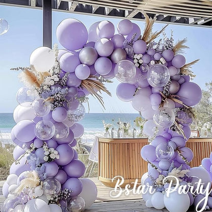 Double Stuffed Lavendere Purple Balloon Garland Arch Kit | 18/12/10/5inch - Image 6