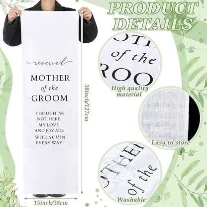HunnmingRe Mother of the Groom Wedding Memorial Reserved Chair Sign Banner in - Image 2