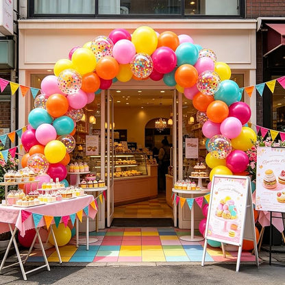 Zesliwy Summer Rainbow Tropical Balloons, Party Decor | Orange Pink Yellow Teal - Image 7