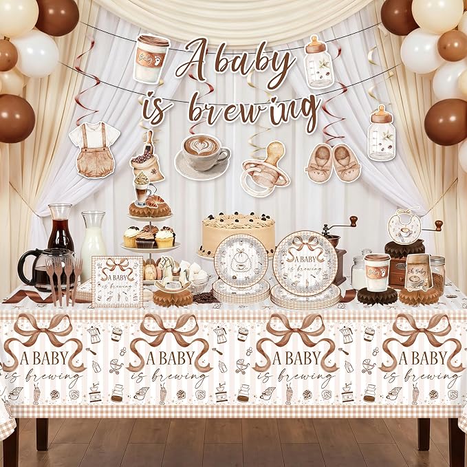 Coffee Baby Shower Decorations A Baby Is Brewing Party Supplies | Coffee Theme - Image 4