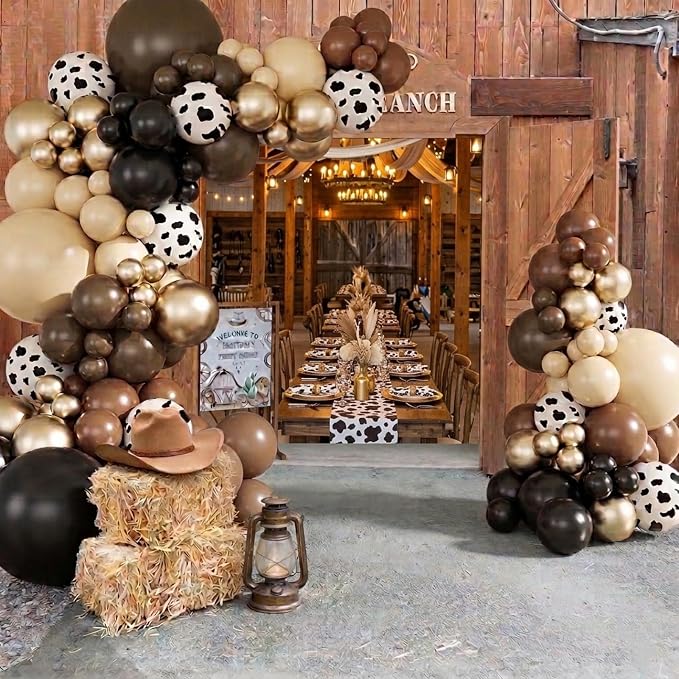 Western Cowboy Brown Balloon Arch Kit, Cowgirl Party Decoration | Neutral Gold - Image 4