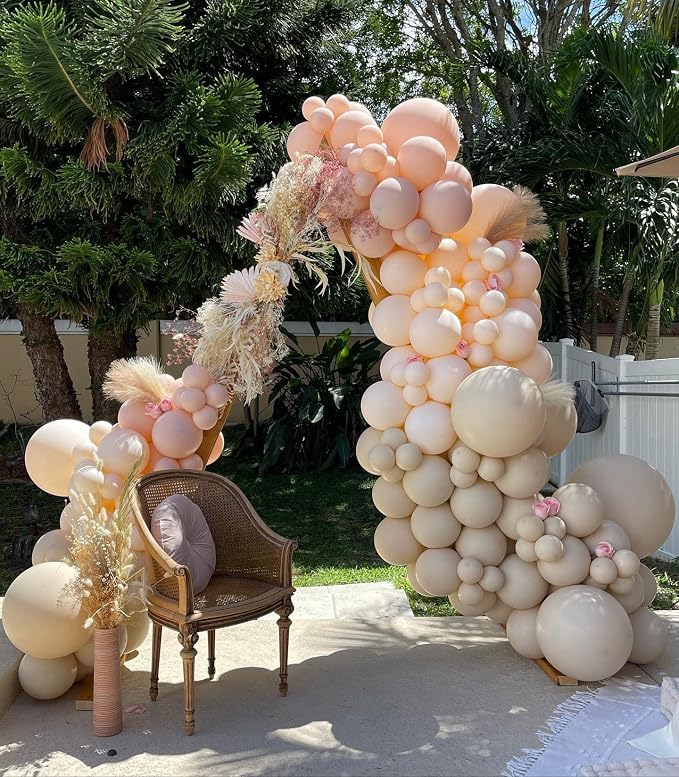 White Sand Balloon Arch Kit, 18 12 10 5 Inch Different Size Balloons - Image 5