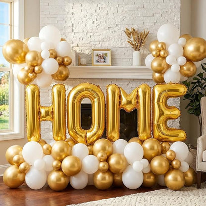 40 Inch Gold HOME Balloons, Large Gold Letter Foil Balloon - Image 4