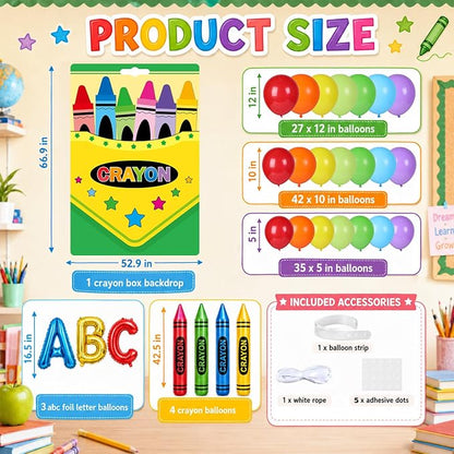 112PCS Crayon Balloon Garland Arch Kit Crayon Box Backdrop - Image 2