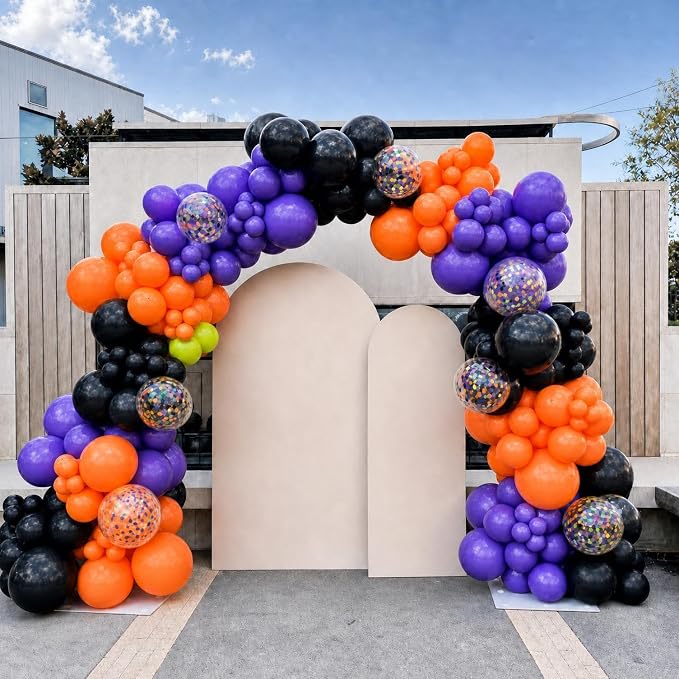 Orange Purple Green Black Balloons - Image 3