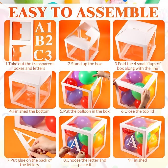 Zhanmai 6 Pcs Abc and 123 Balloon Boxes - Image 3