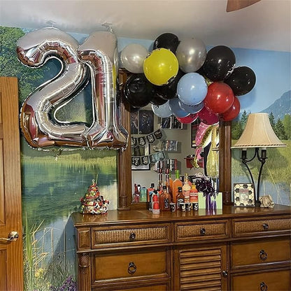 Silver Foil Balloon Number 8 for Boys, Large Number 8 Helium Balloon for Women - Image 5